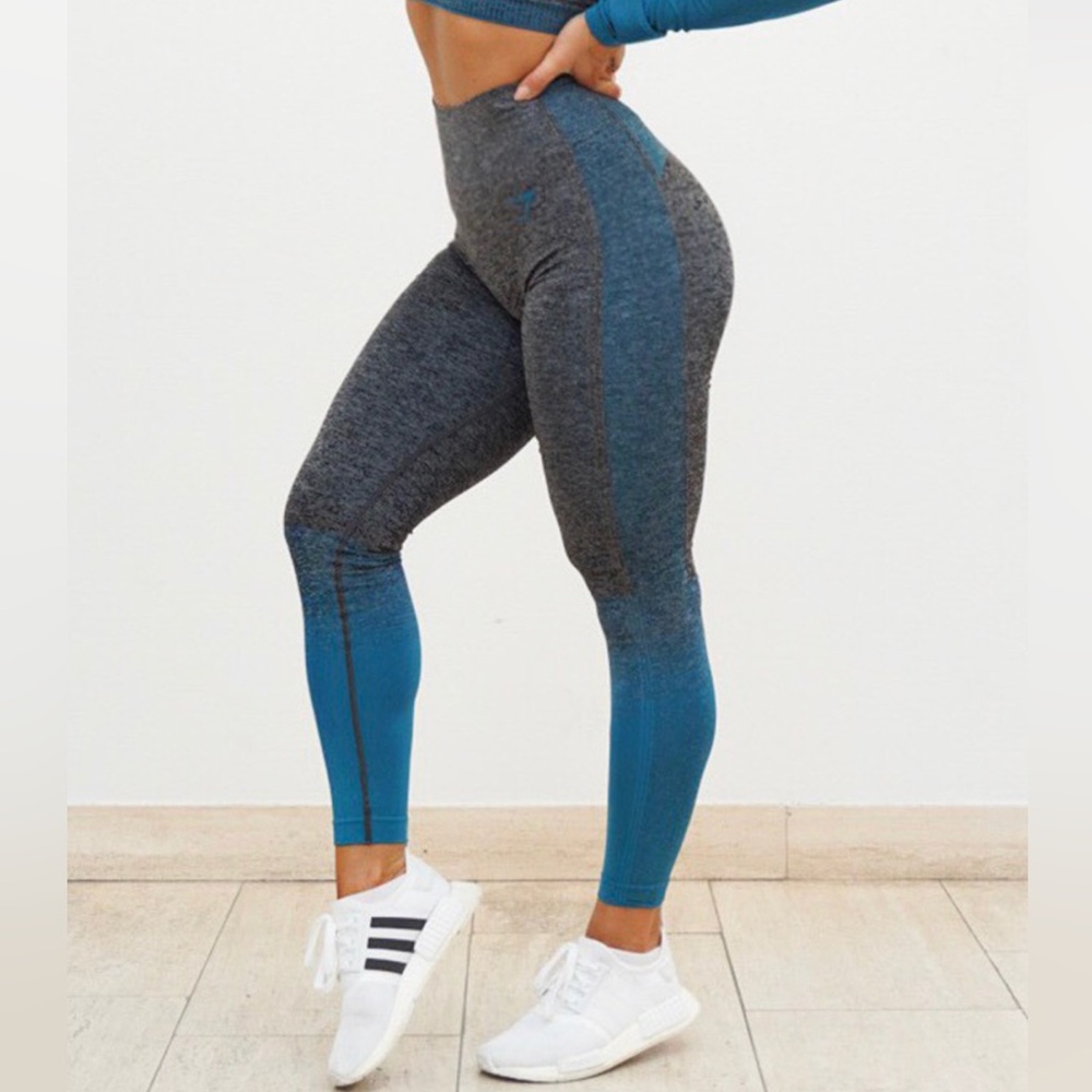 Gymshark Amplify Seamless Leggings - Black / Teal